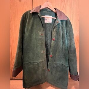 London Fog Olive Jacket with Chocolate Details